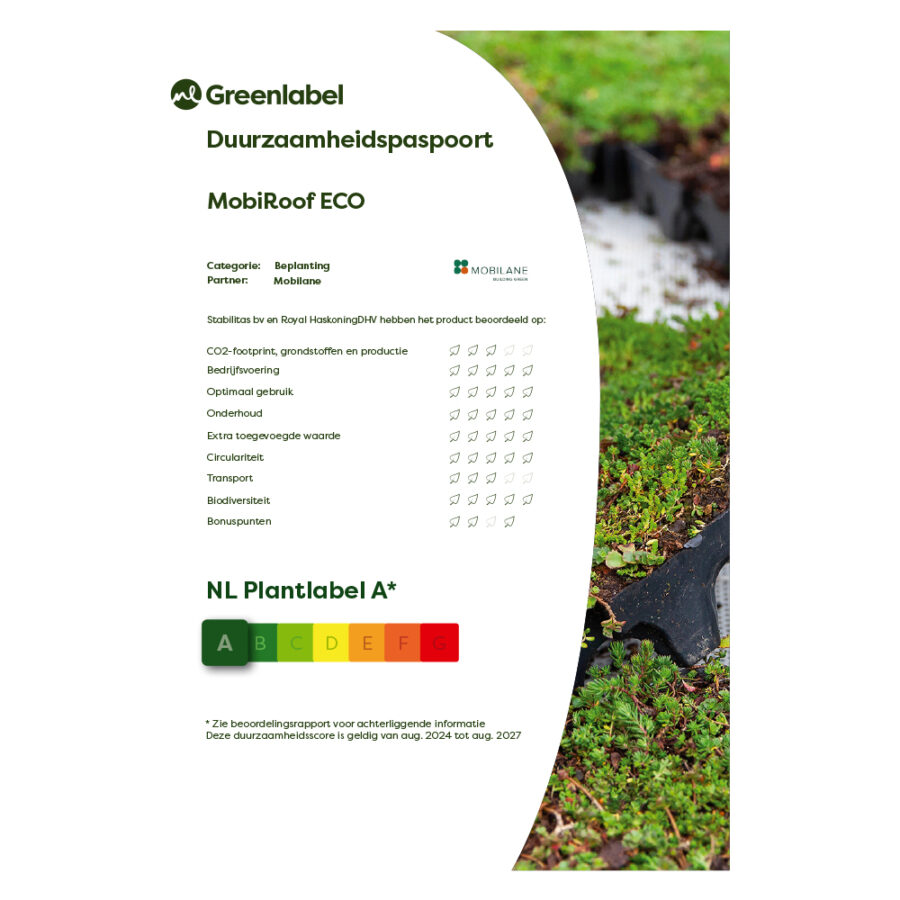 NL Greenlabel | Certificate - MobiRoof ECO